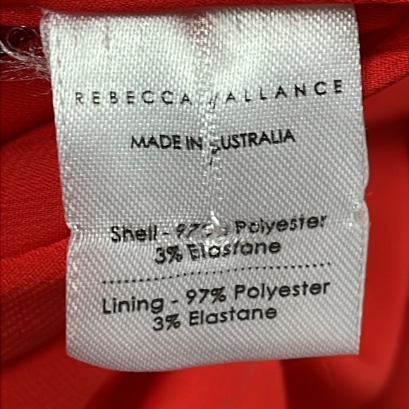 NWT Rebecca Vallance Beltran Midi Dress Button Slit Skirt Off The Shoulder Red 8 - Picture 13 of 14